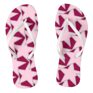 Chinelos Estrela Geométrica Moderna - rosa e burgundy