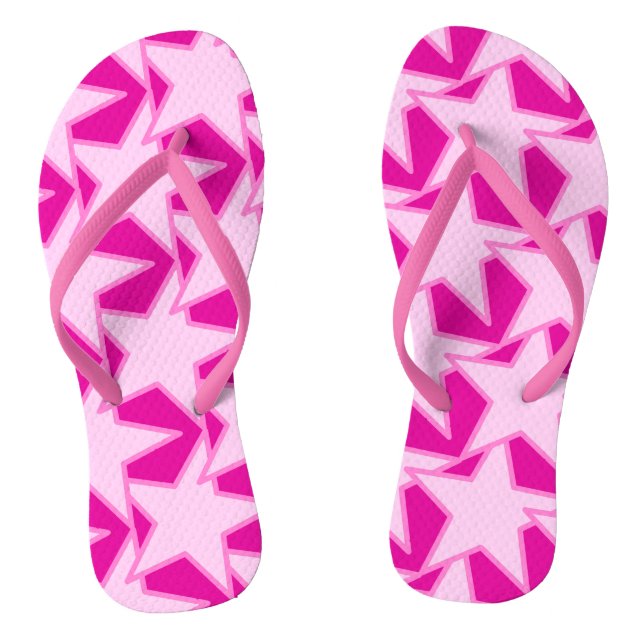 Chinelos Estrela Geométrica Moderna - rosa pálido e fúcsia (Pé da cama)
