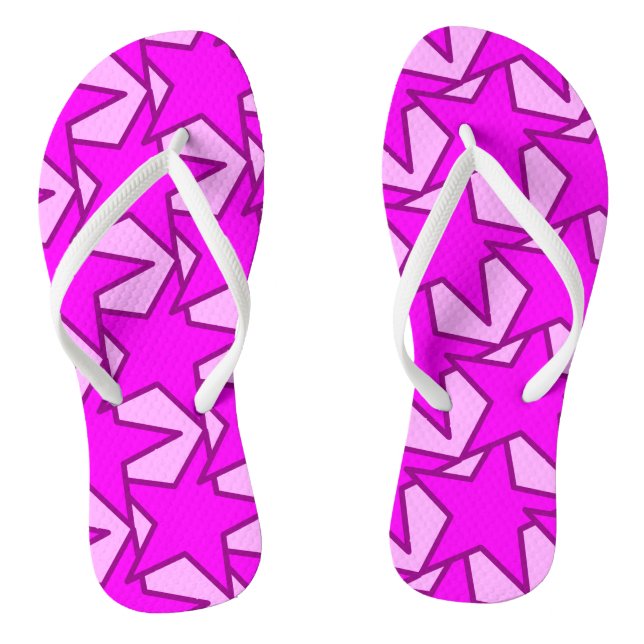 Chinelos Estrela Geométrica Moderna - violeta e rosa (Pé da cama)