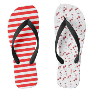 Chinelos Estrelas e Stripes Vermelhas