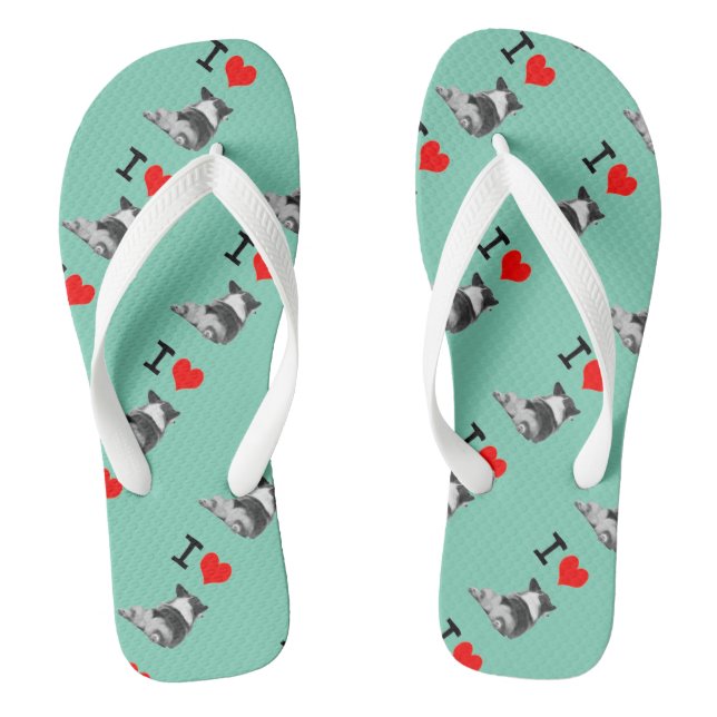 Chinelos Eu amo Bumbuns Corgi (Pé da cama)