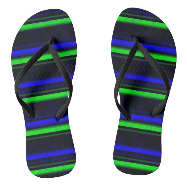 Chinelos Faixa Verde Azul Preta (Pé da cama)