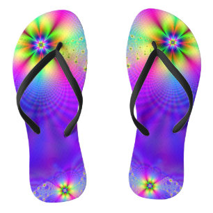 Chinelos fantasia de abstrato multi-flor