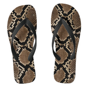 Chinelos Faux Python Snakeskin