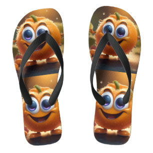 Chinelos Feliz Animado 3d Laranja,