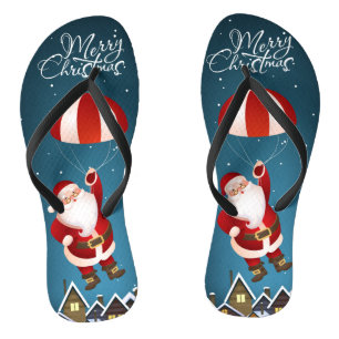 Chinelos Feliz Natal Papais noeis modernos de paraquedas