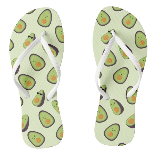 Chinelos felizes do adulto de Kawaii dos abacates (Pé da cama)