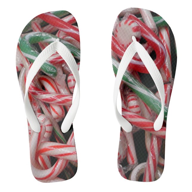 Chinelos Feriado de Natal Candy Canes and Peppermints (Pé da cama)