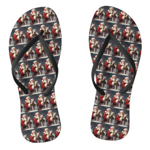 Chinelos Fio Fox Terrier Santa Claus Natal Festivo