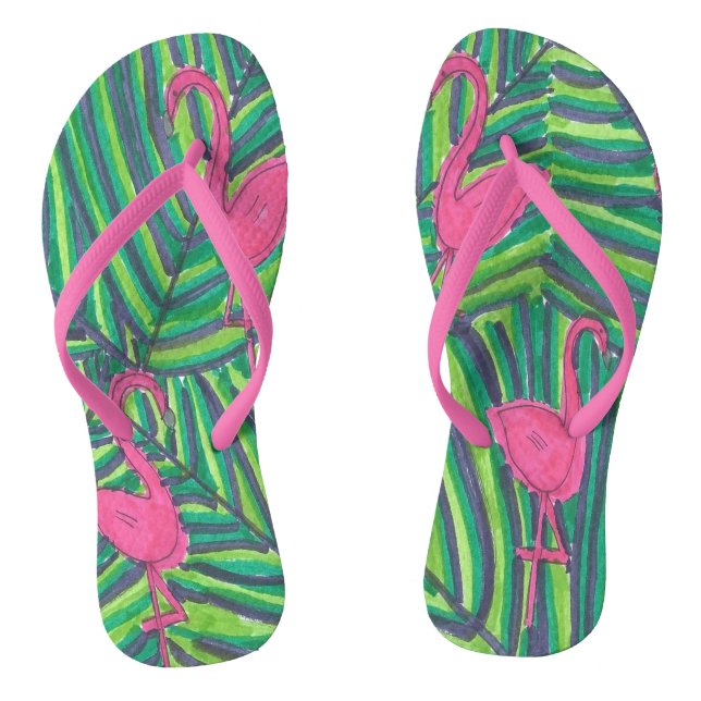 Chinelos Flamingo Jungle Vibe (Pé da cama)