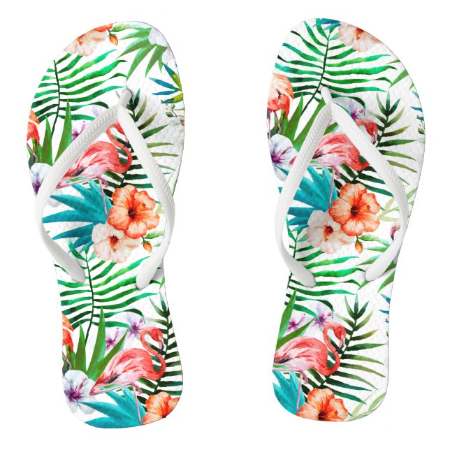 Chinelos Flamingo tropical (Pé da cama)