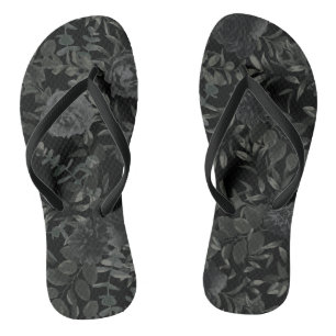 Chinelos Flip-Flops de Casamento Gótico-Rosa Branco e Negro