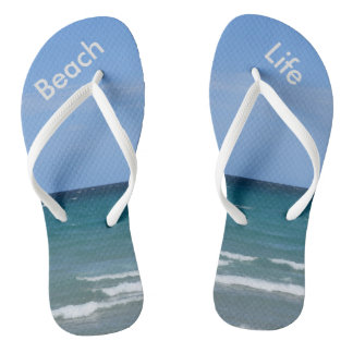 Chinelos Flip-flops de praia em turquesa