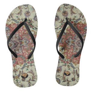 Chinelos Flip-Flops do Design Persa do creme/Salmão - HAMby