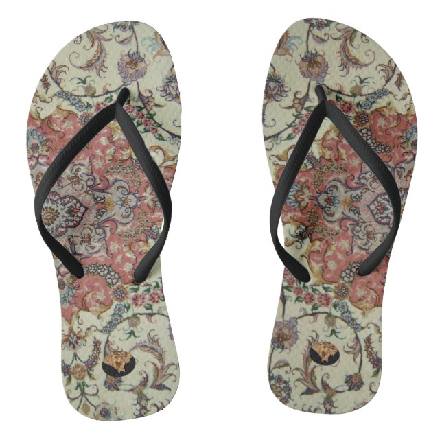 Chinelos Flip-Flops do Design Persa do creme/Salmão - HAMby (Pé da cama)