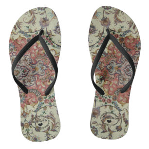 Chinelos Flip-Flops HAMbyWG - Design Persa de Creme/Salmão