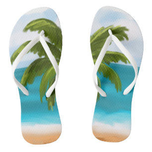 Chinelos Flip-Flops Personalizados da Árvore Palm- faça alt