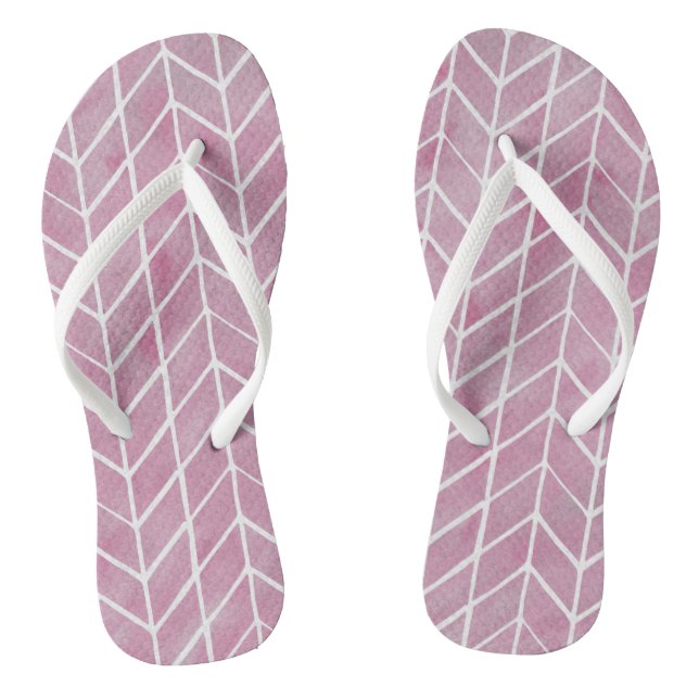 Chinelos Flip Flops - Pink Stripe Pattern (Pé da cama)