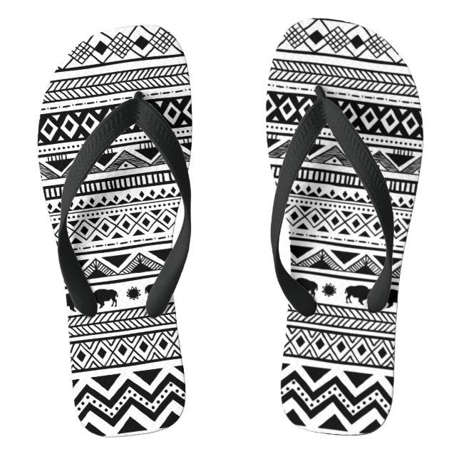 Chinelos Flipflop Sandals Boho Buffalo - Padrão Tribal Bohe (Pé da cama)