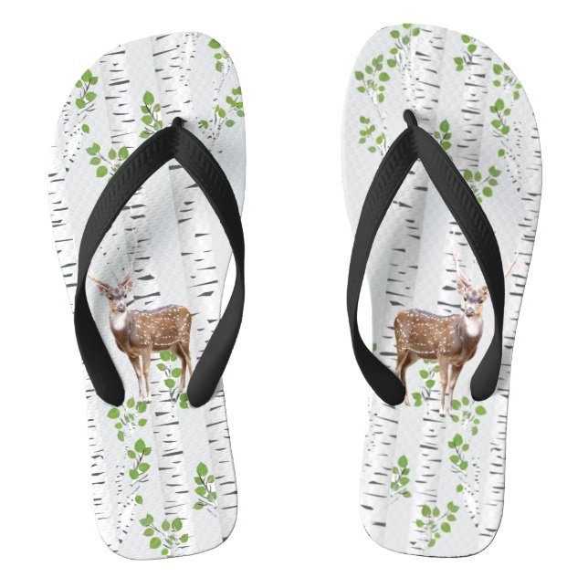 Chinelos Flipflop Sandals Deer Doe Buck Woodland Caça (Pé da cama)