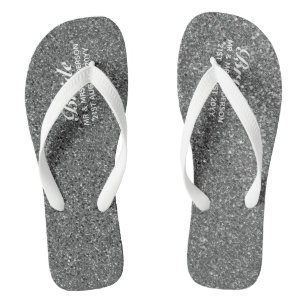 Chinelos Flipflops de Casamento Glitter SILVER BRIDE, Praia