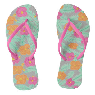 Chinelos FlipFlops de Hibisco Tropical