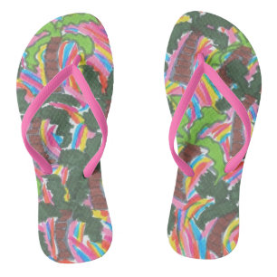 Chinelos FlipFlops do Partido da Árvore do Arco-Íris