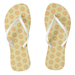 Chinelos FlipFlops Flores Amarelas Laranja Bolinhas Cor-de-