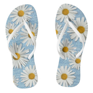 Chinelos Flor de Denim Daisy Lavado - Moda Trendy