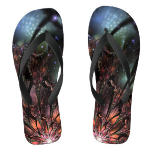 Chinelos Flor de fantasia fractal suave e ternura