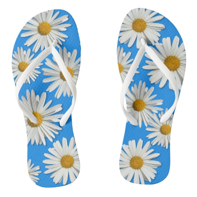 Chinelos Flor de Hippie White Daisy - Moda de Trendy (Pé da cama)