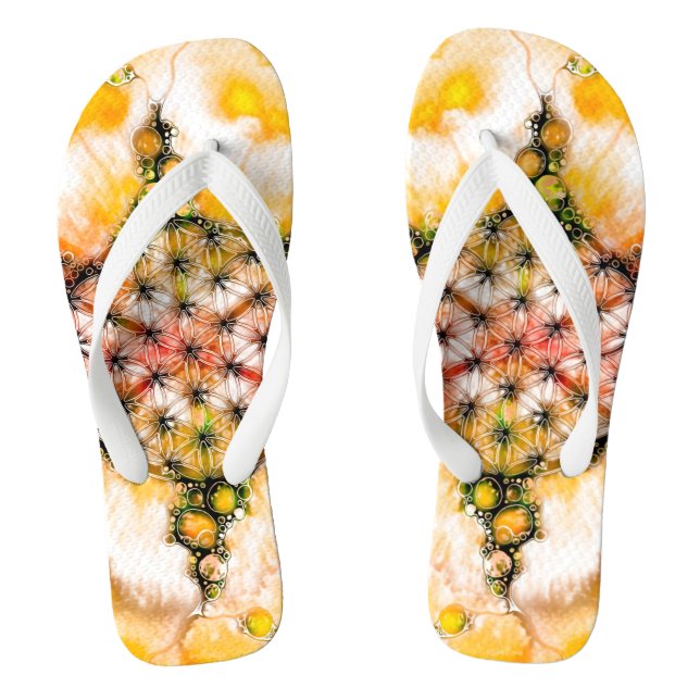 Chinelos Flor De Vida - Maneiras Coloridas 4 (Pé da cama)