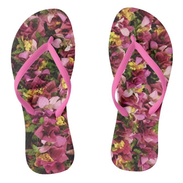 Chinelos Flor havaiano rosa Leis (Pé da cama)