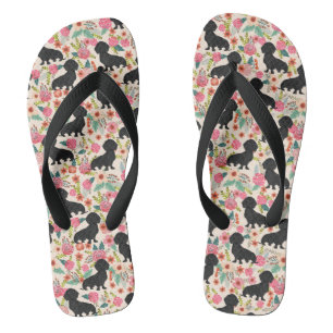 Chinelos florais de Doxie - doxie preto - creme