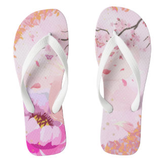 Chinelos Florais Rosa