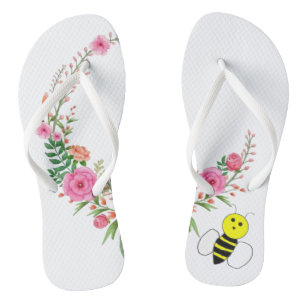 Chinelos Floral Bumblebee Divertido