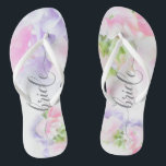 Chinelos FLORAL CHIC WEDDING DOEET PEAS Brile<br><div class="desc">Sandálias de noiva que combinam com a coleção - Peas doces e bonitinhas de Casamento Chico Floral,  de cor rosa e lavanda,  com caligrafia bonito e fontes modernas</div>