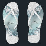 Chinelos Floral e Confetti Metálico Azul | Casamento<br><div class="desc">Calçados de Sacudir de Festa Bridal prontos para você personalizar. ⭐ Este produto é 100% personalizável. Os gráficos e/ou texto podem ser adicionados, excluídos, movidos, redimensionados, alterados, rodados etc... 99% dos meus designs na minha loja são feitos em "LAYERS". Isso facilita o redimensionamento e a movimentação de gráficos e textos...</div>