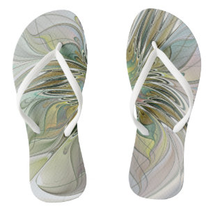 Chinelos Floral Fantasy Moderna Flor De Arte Fractal Com Do