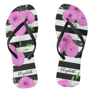 Chinelos Floral Ranunculus Rosa Branco