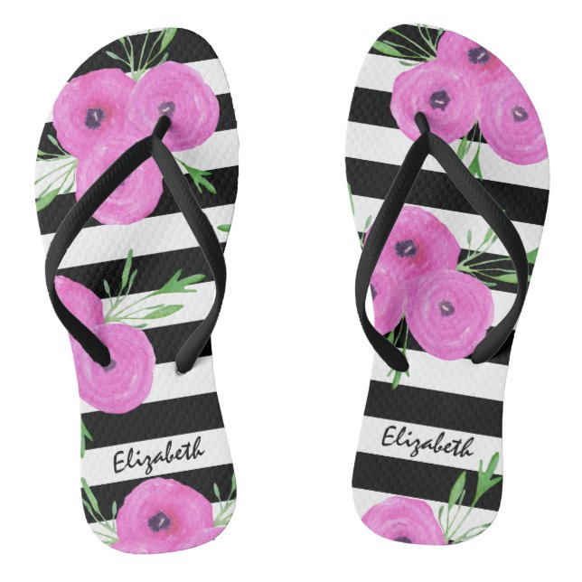 Chinelos Floral Ranunculus Rosa Branco (Pé da cama)