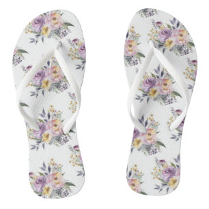 Chinelos Floral Vitoriano Flores Rosa Roxo