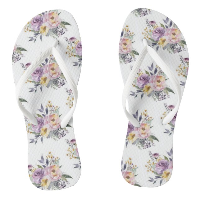 Chinelos Floral Vitoriano Flores Rosa Roxo (Pé da cama)