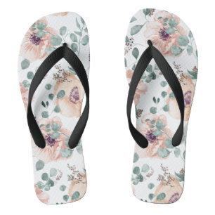 Chinelos Flores de Aquarela Chic Blush