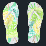 Chinelos Flores De Aquarelas Pintadas À Mão<br><div class="desc">Girly e doce aqua e amarelo perfeito para primavera,  verão,  assim como para noiva,  damas de noiva,  mãe do noivo,  madrinha de casamento,  presentes de flores e muito mais!</div>