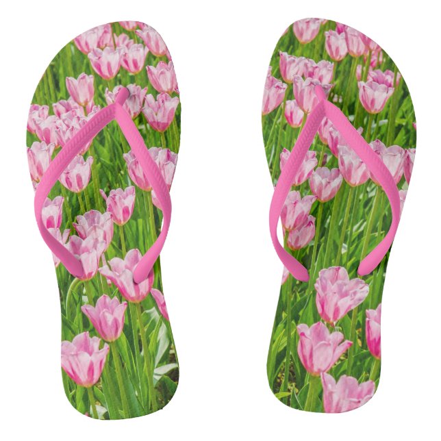 Chinelos Flores de tulipa rosa (Pé da cama)