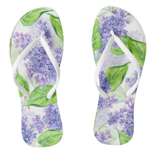 Chinelos Flores lilás aquáticas