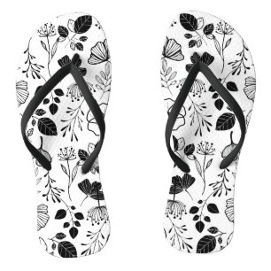 Chinelos Flores negras de tinta