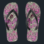 Chinelos FLORES, PACOTES E DRAGÕES, BLack branco-rosa<br><div class="desc">Design floral colorido,  elegante e clássico com espirais,  pavão,  pássaros e dragões em cor rosa,  cor violeta violeta branca,  cor branca e cor branca,  reproduzida a partir de tecidos têxteis antigos</div>