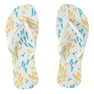 Chinelos Fluxo em turquesa e amarelo
